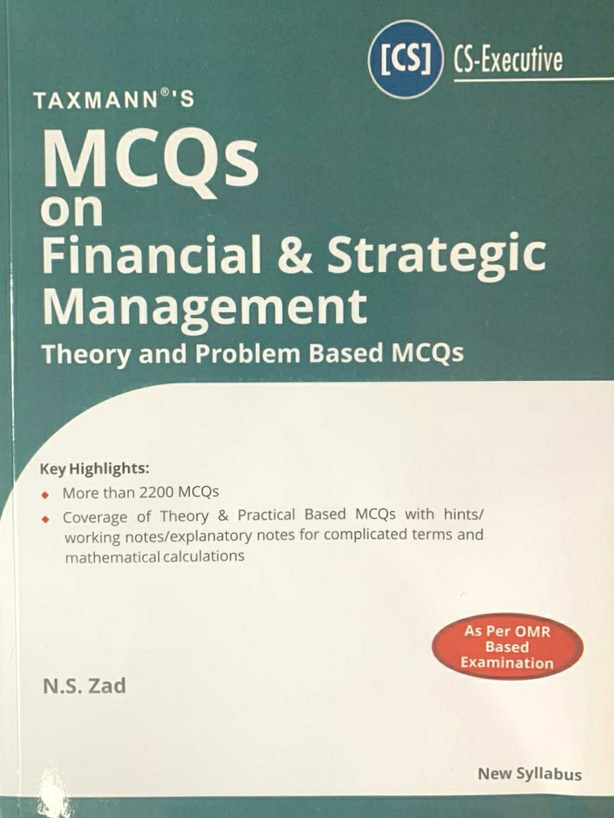 Financial & Strategic Management CS Exe New Syllabus Taxmann MCQ Book