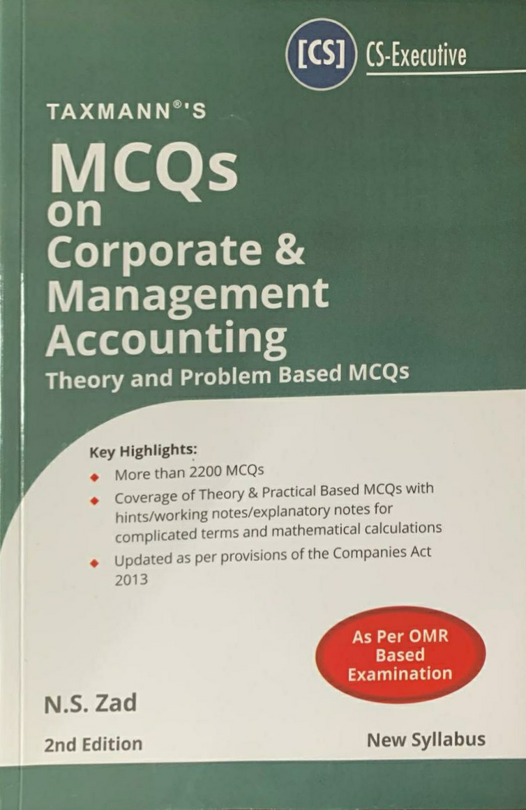 Corporate and Management Accounting Taxmann MCQ Book