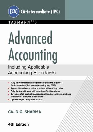 Advanced Accounting CA Intermediate Taxmann Book by DG Sharma