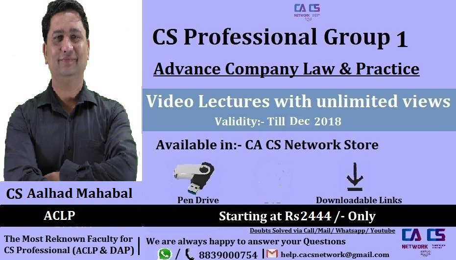 Advance Company Law & Practice (By;- CS Aalhad Mahabal)