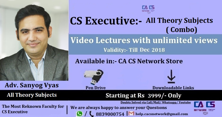 Law Subjects Combo CS Exe Lectures By Adv. Sanyog Vyas