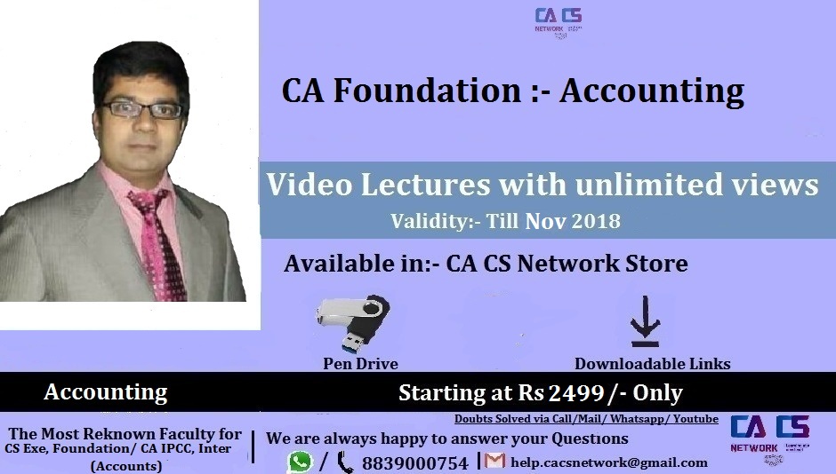 Accounting CA Foundation Lectures (By CA/ CMA Santosh Kumar)