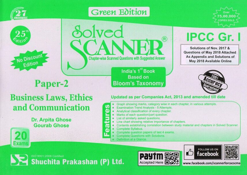 Business Laws, Ethics and Communication Solved Scanner CA IPCC Group-I Paper-2