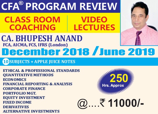 CFA (USA) Video Lectures LEVEL 1 BY CA,CS Bhupesh Anand