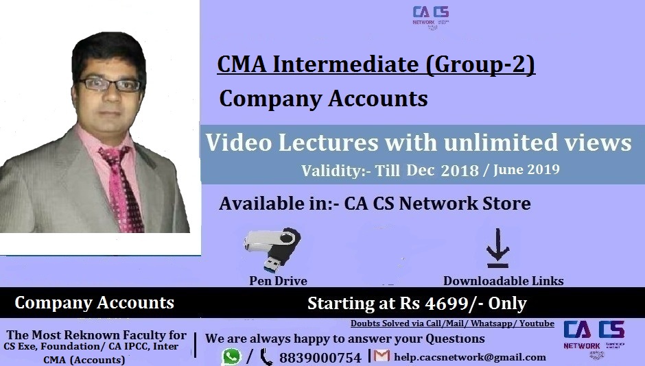 Company Accounts CMA Inter Lectures By CA/CMA Santosh Kumar