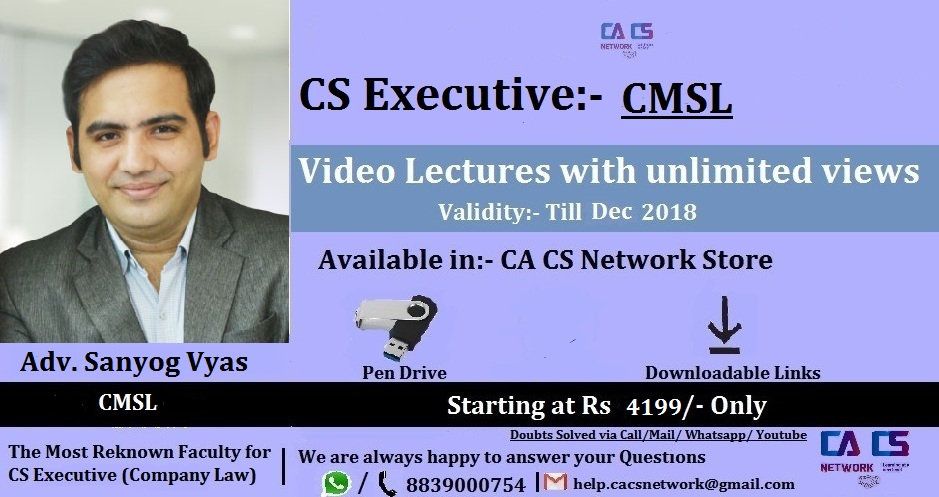 Capital Markets & Securities Laws CS Executive by Adv. Sanyog Vyas