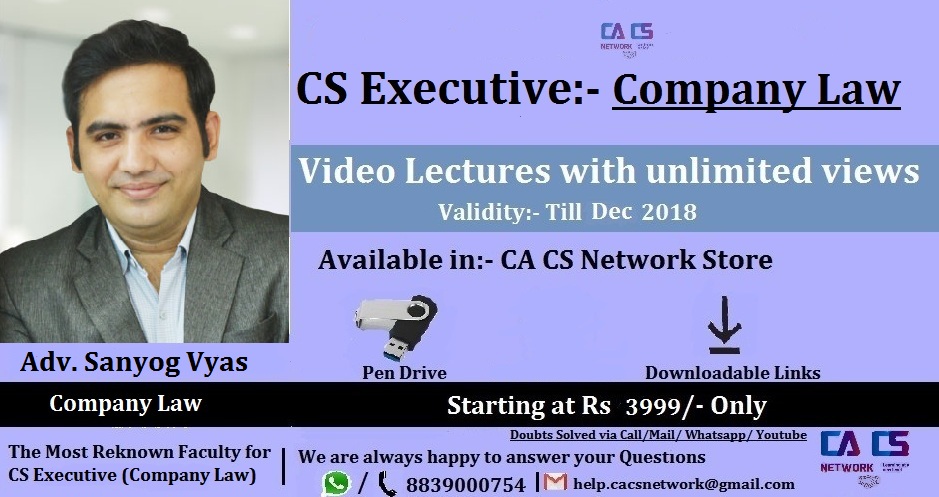 Company Law CS Executive Old by Adv Sanyog Vyas Lectures By Adv. Sanyog Vyas