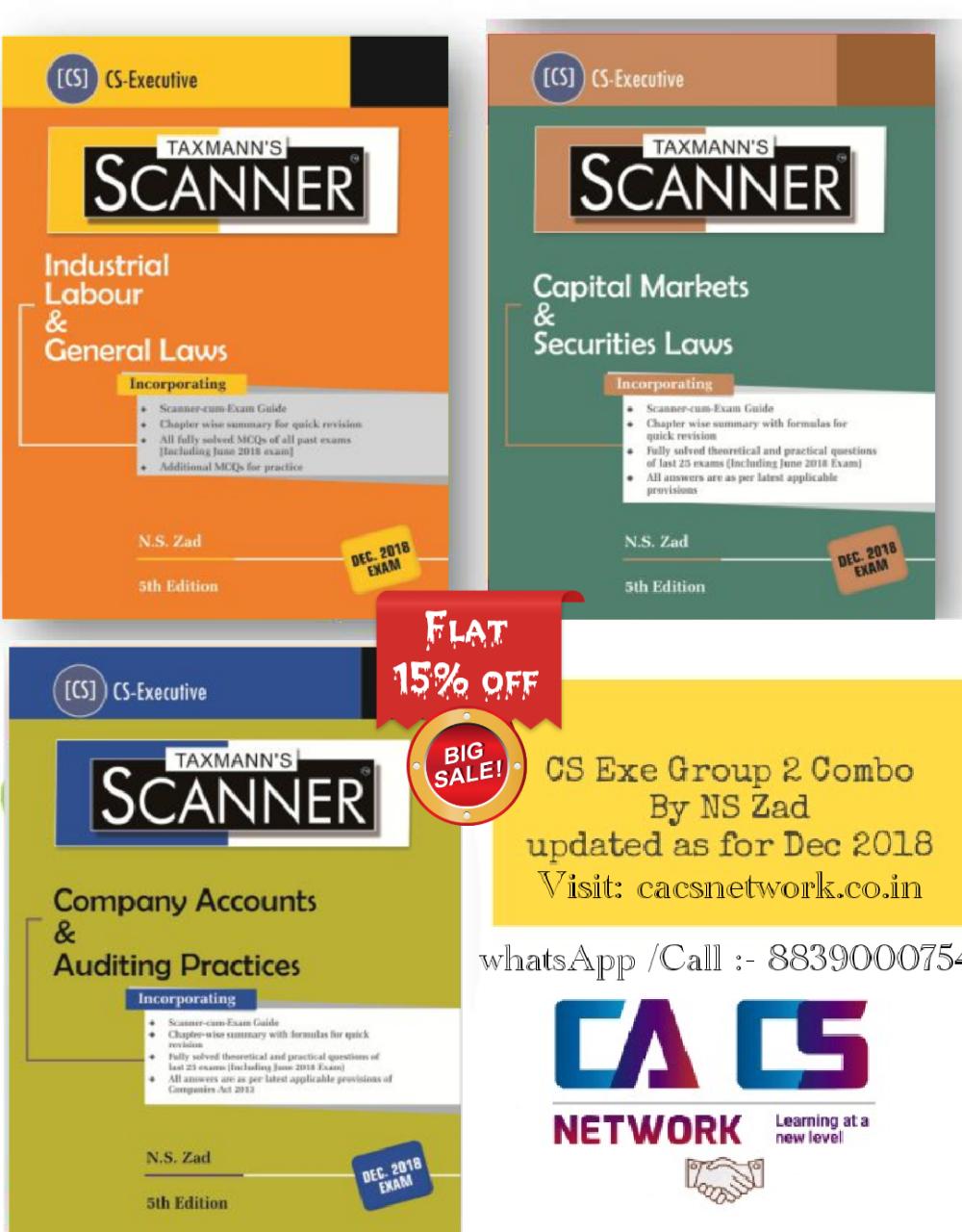 CS Executive Taxmann Scanner Group 2 Combo