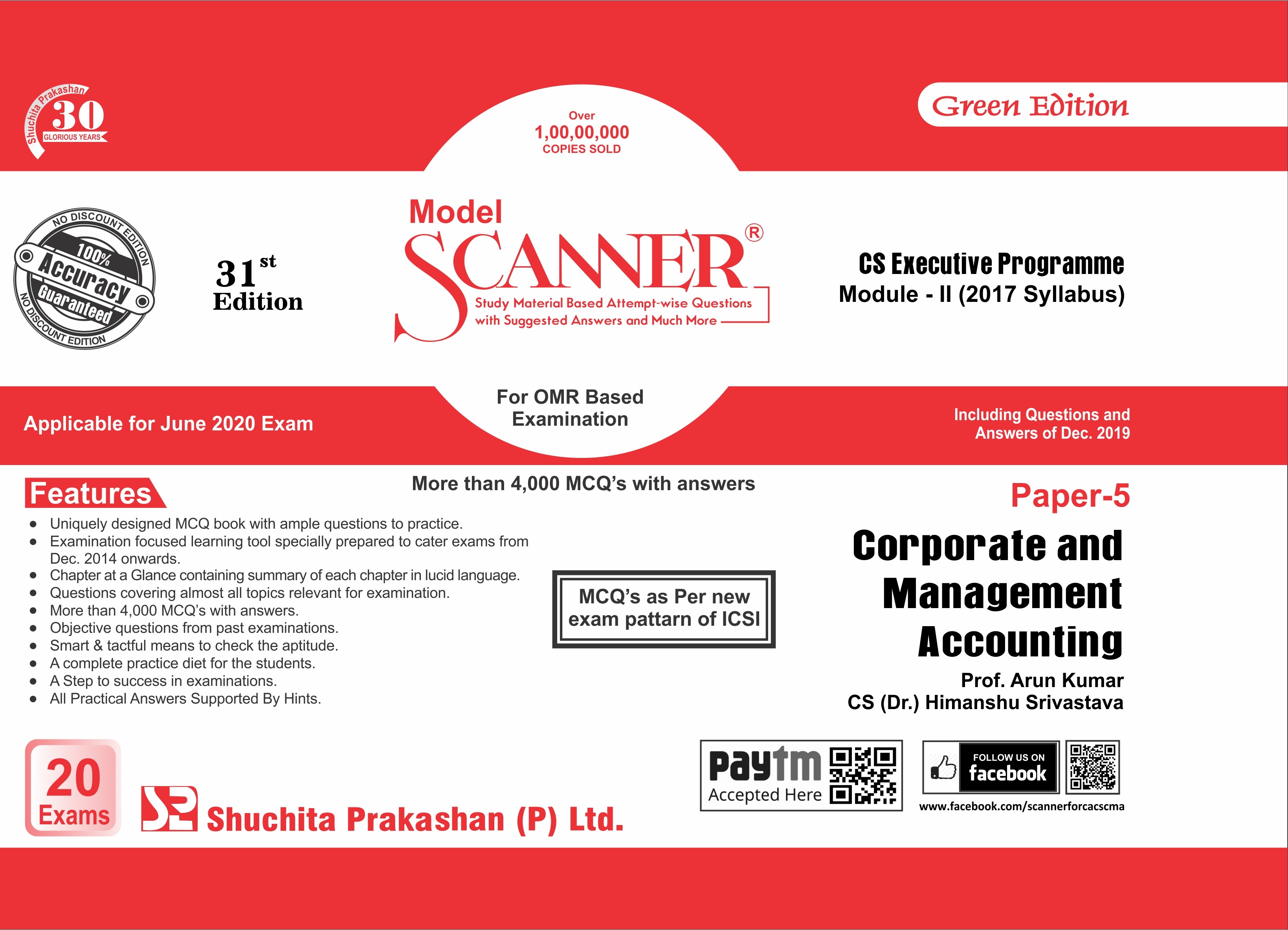 Corporate & Management Accounting Solved Scanner CS Executive Module-I (2017 Syllabus) Paper-5