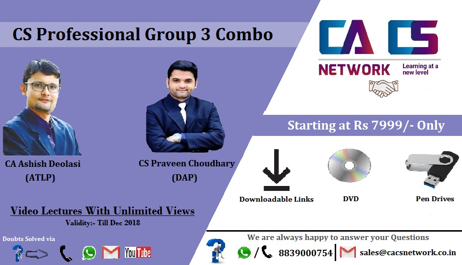 CS Professional Gr 3 Combo (By CA Ashish Deolasi & CS Praveen Choudhary)