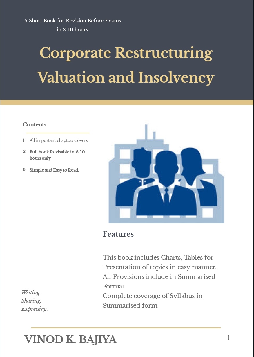 Corporate Restructuring, Valuation and Insolvency summary book by Vinod Kumar Bajiya