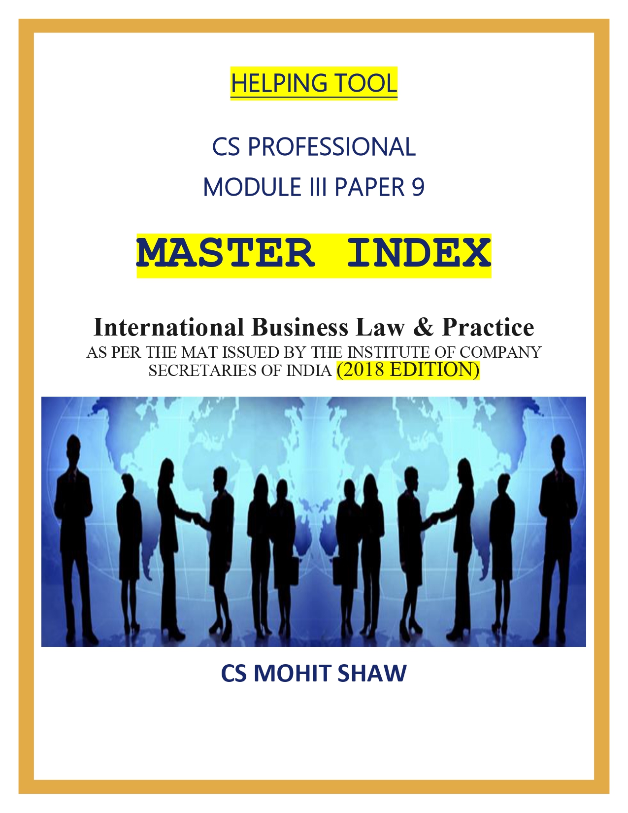 CS Prof International Business Laws & Practice Master Index Book