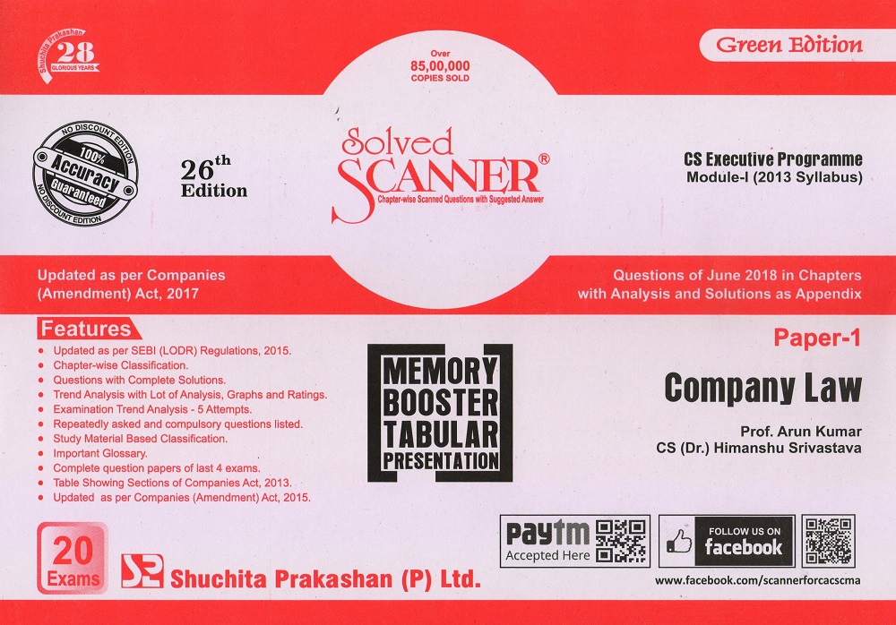 Company Law Solved Scanner CS Executive Programme Module-I (2013 Syllabus) Paper-1