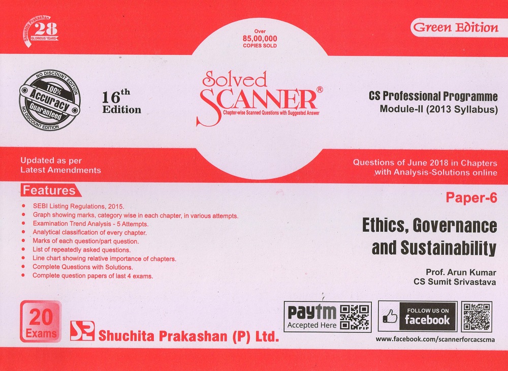 Ethics, Governance & Sustainability Solved Scanner CS Professional Programme Module-2 (2013 Syllabus) Paper-6