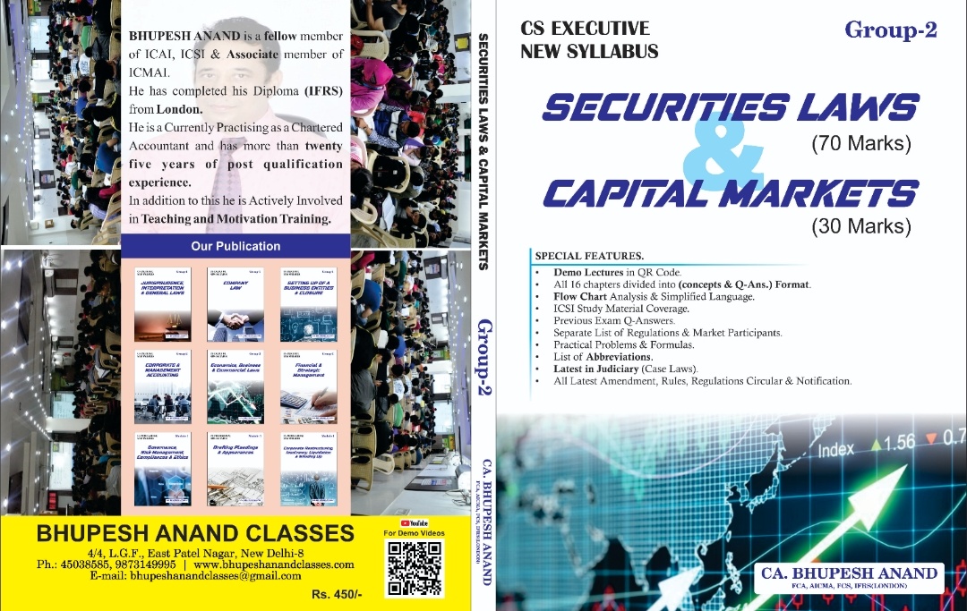 Securities, Laws and Capital Market Book CS Exe (New) By Prof. Bhupesh Anand